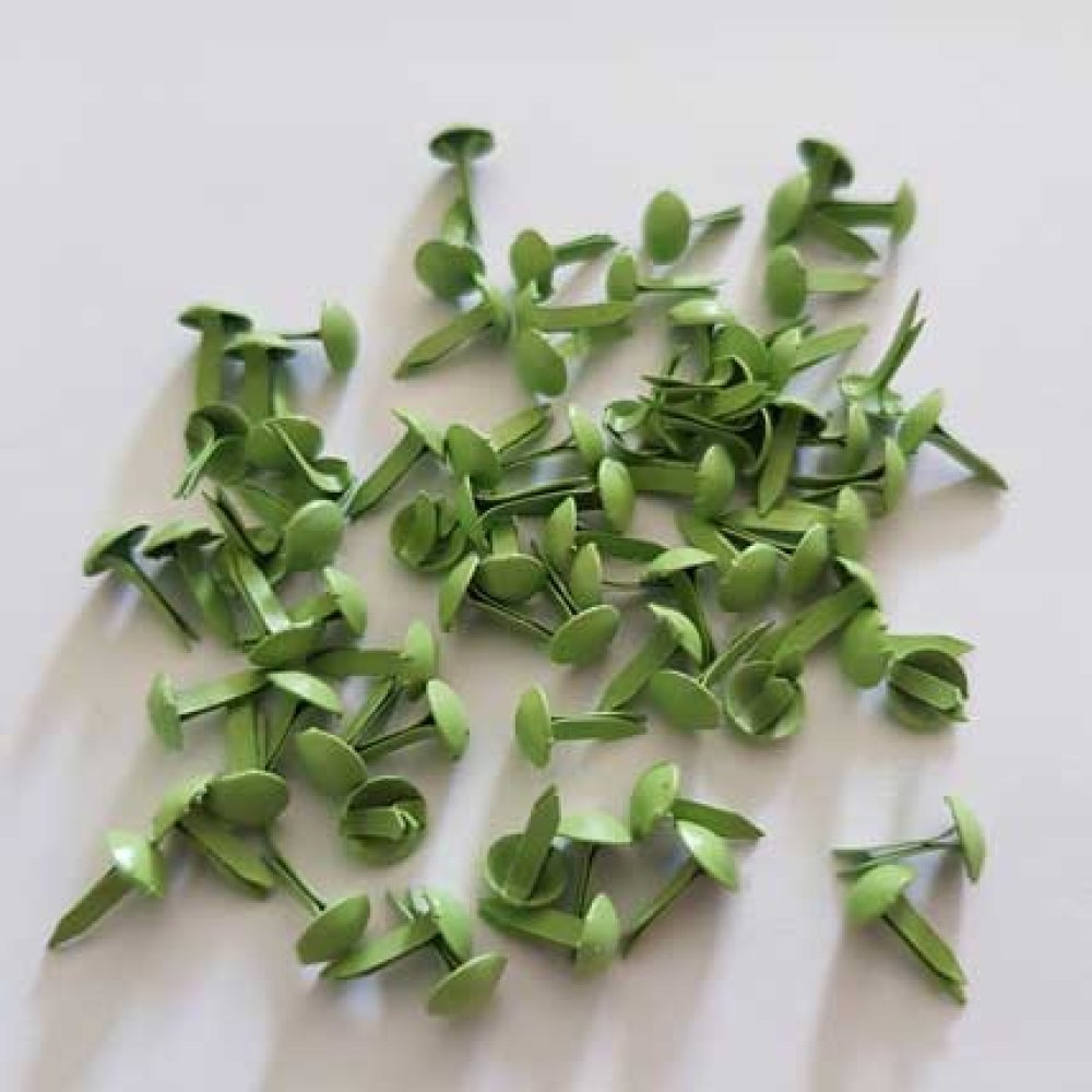 100 Attaches Parisiennes Rondes Vert 5 mm