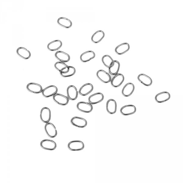 10 Anillos de uni&oacute;n ovalados abiertos 07 X 5 mm Acero inoxidable
