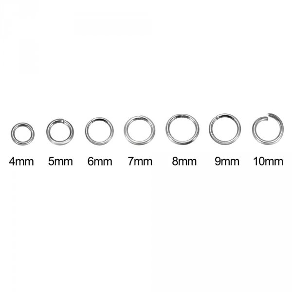 10 Anneaux de jonction ouvert 05 mm Inoxydable 01-02