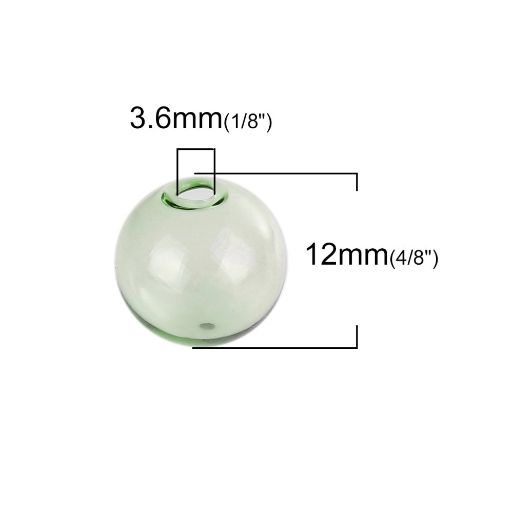 10 Bolas de vidrio redondas 12mm Verde para rellenar