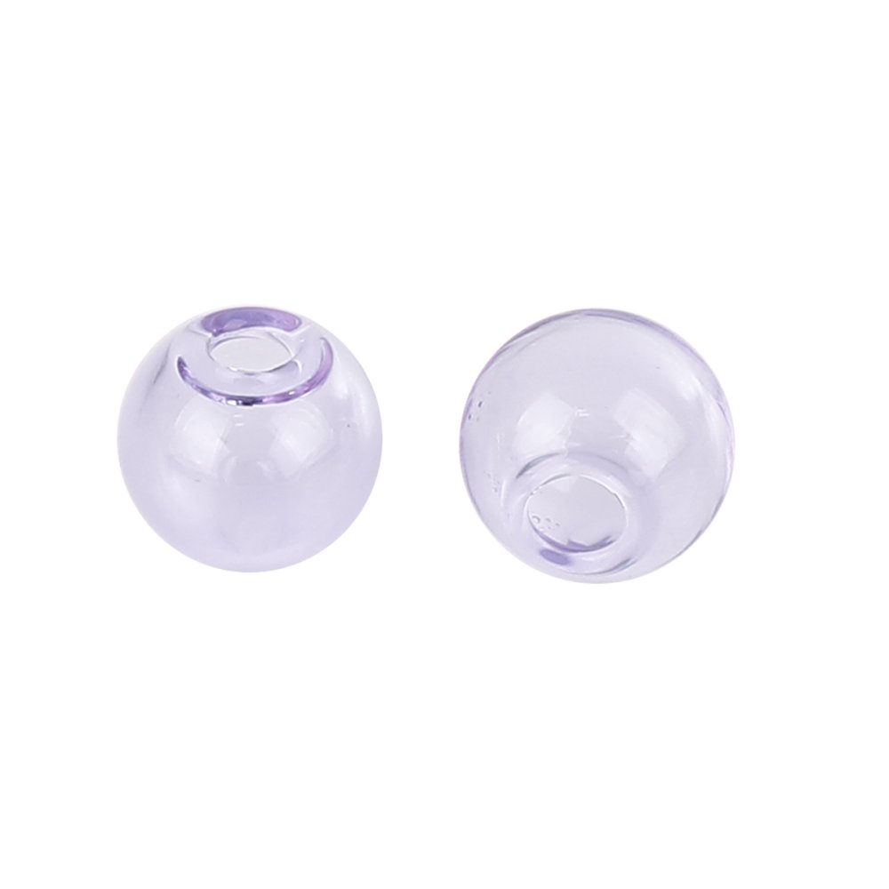 10 Bolas de vidrio redondas 12mm Morado para rellenar