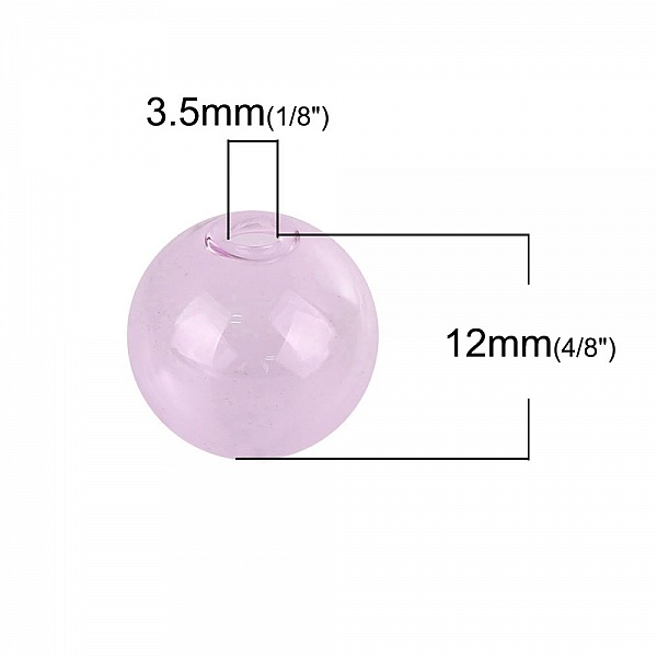 10 Bolas de cristal redondas de 12 mm Rosa para rellenar