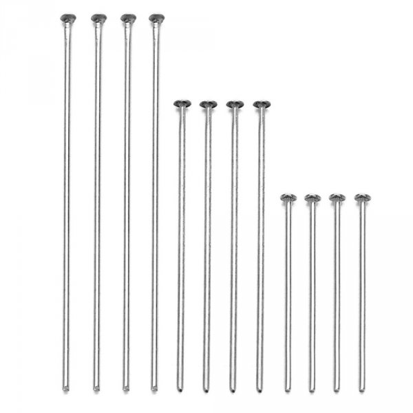 10 Clous &agrave; tiges &agrave; t&ecirc;te plates acier inoxydable 30 mm Argent