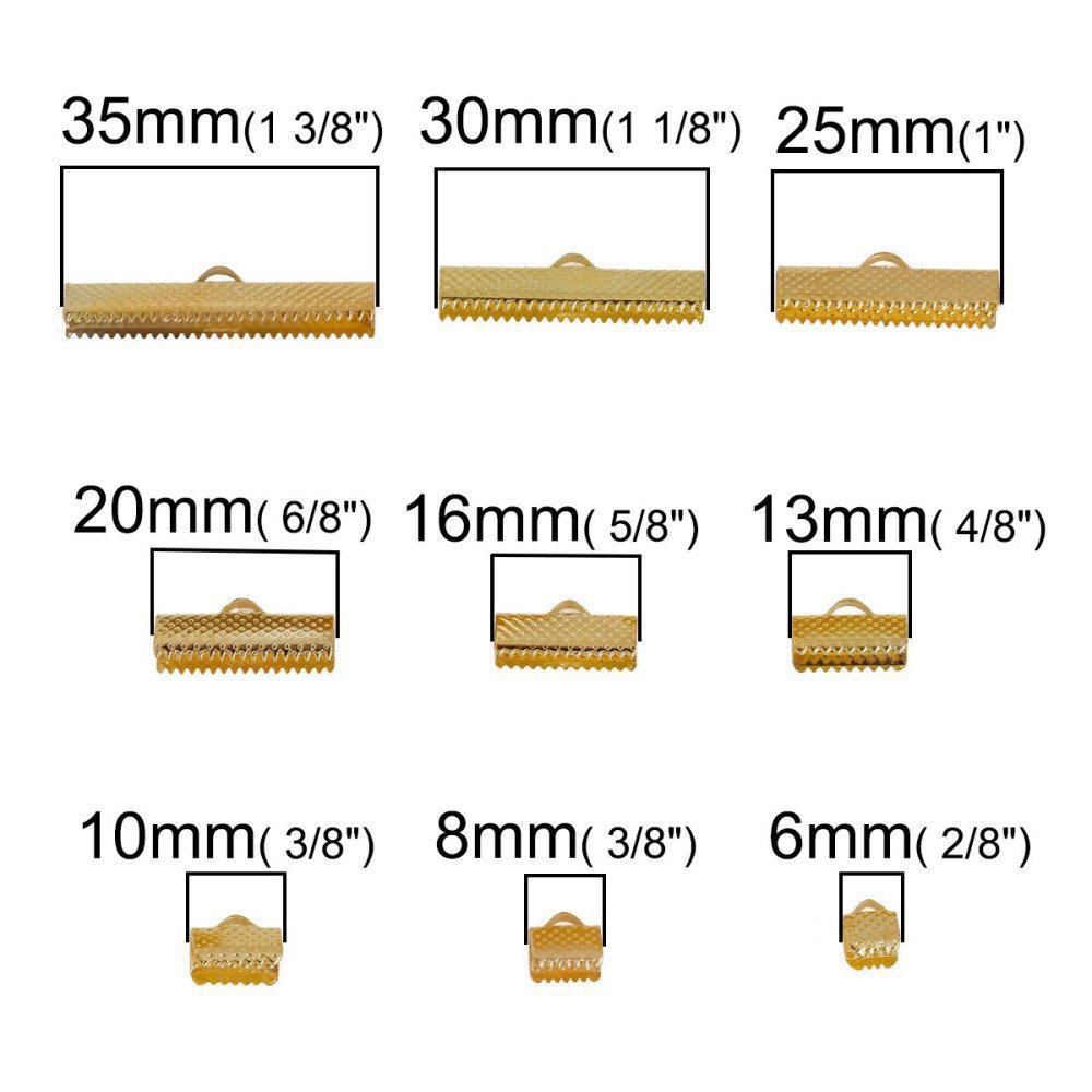 10 Puntas de Garra para Cordón 13 x 08 mm Oro