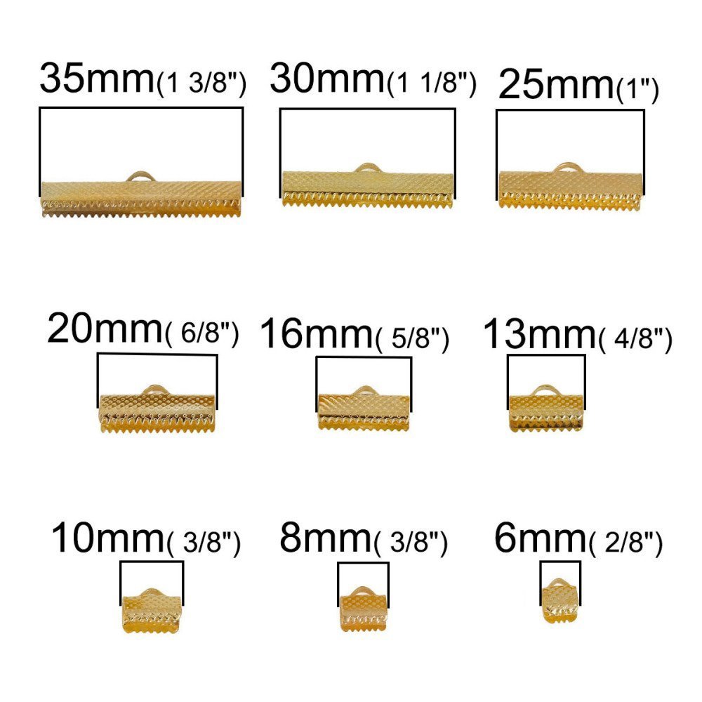 10 Puntas de Garra para Cordón 13 x 08 mm Oro