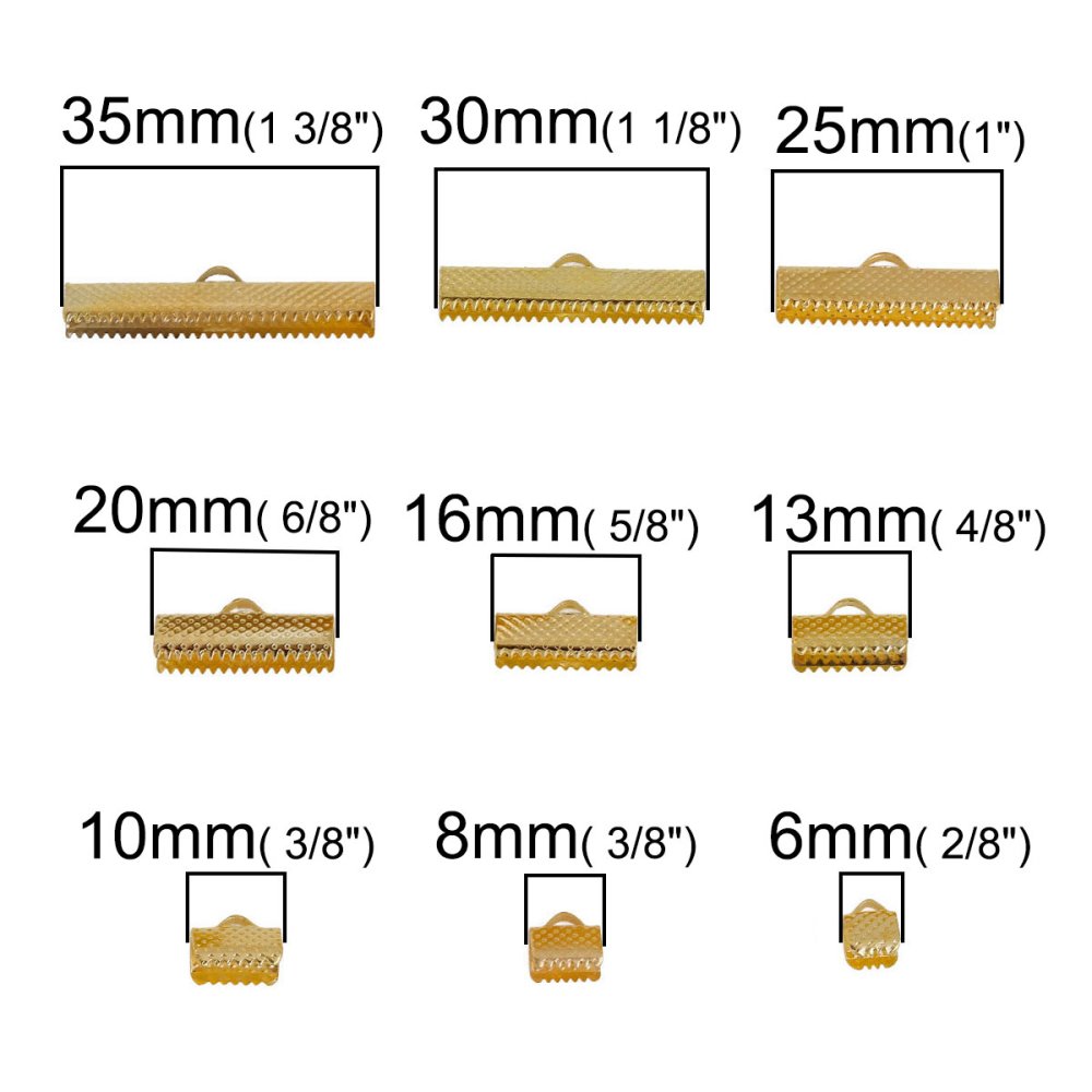 10 Embouts griffe pour cordon 10 x 08 mm Doré