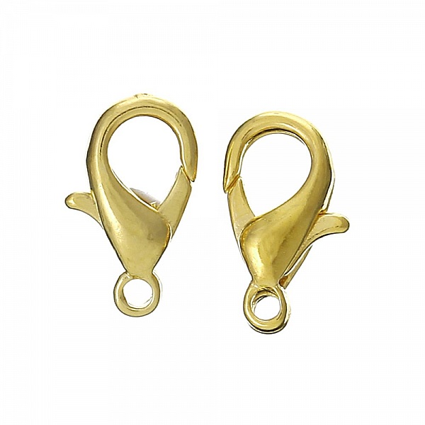 10 Mosquetones 10 x 06 mm dorados