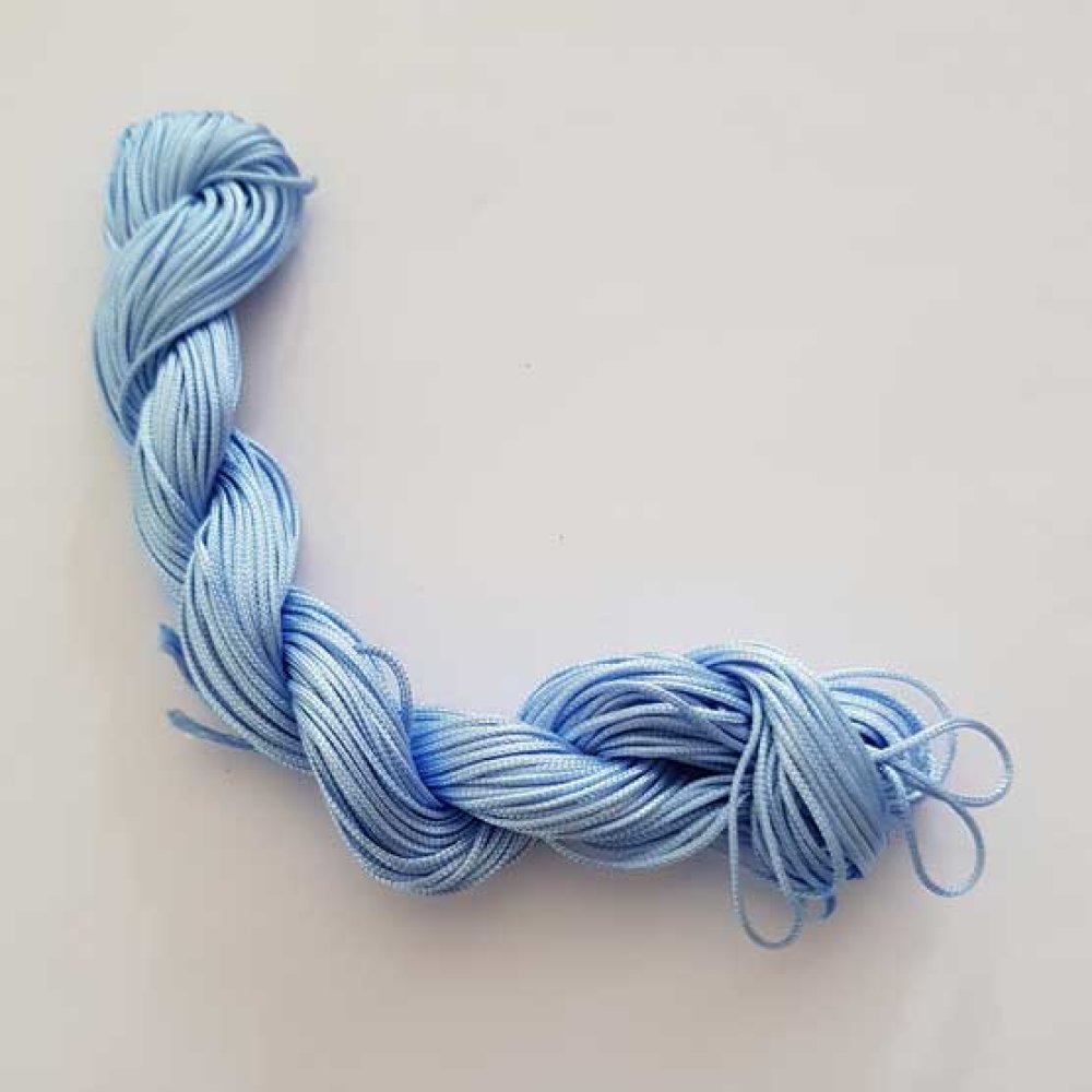 10 Mètres de Cordons 2 mm Nylon Tressés Bleu Ciel