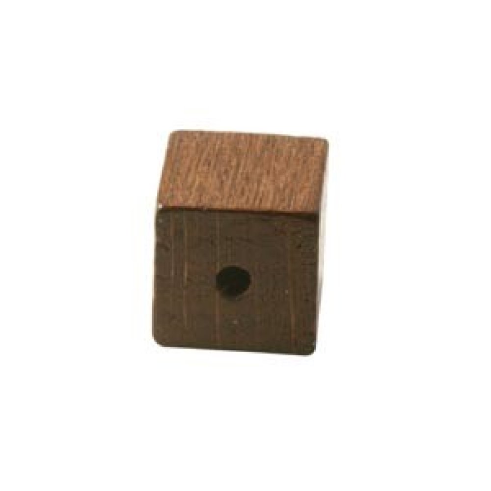 10 Cuentas de Madera Cubo / Cuadrado 10 mm Marrón Oscuro