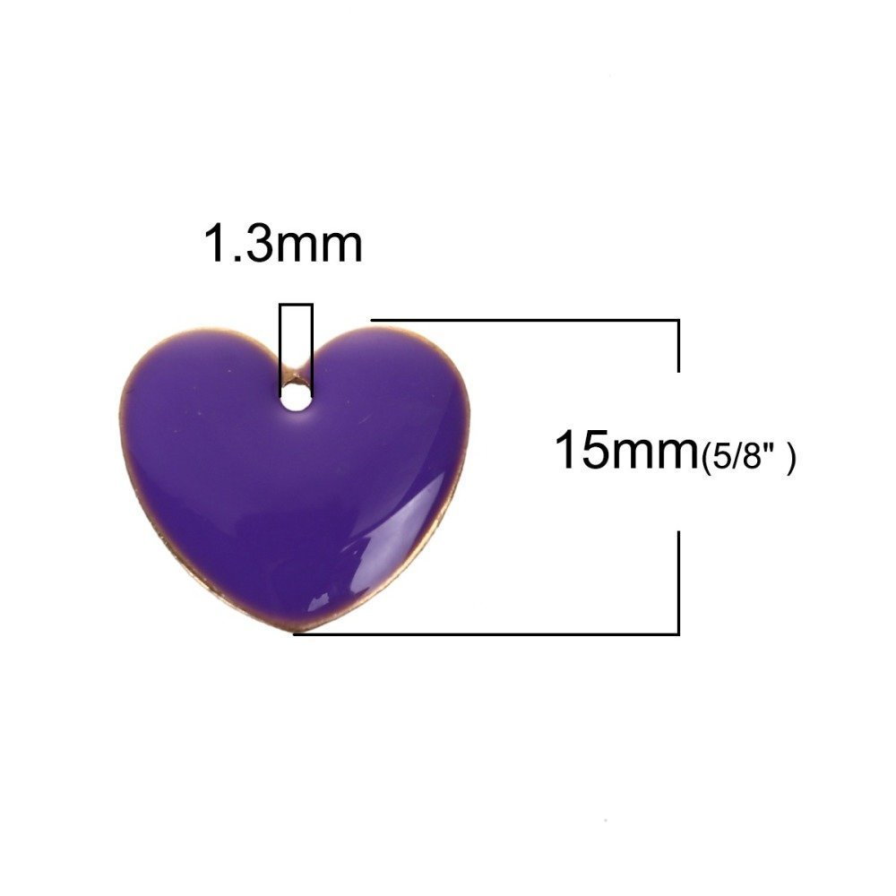 10 lentejuelas plateadas esmaltadas doble cara corazón N°01