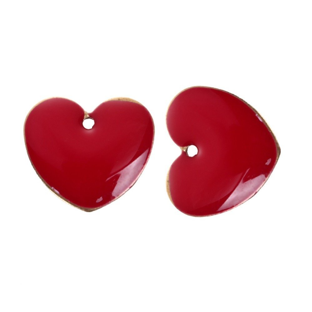 10 lentejuelas plateadas esmaltadas doble cara corazón N°03