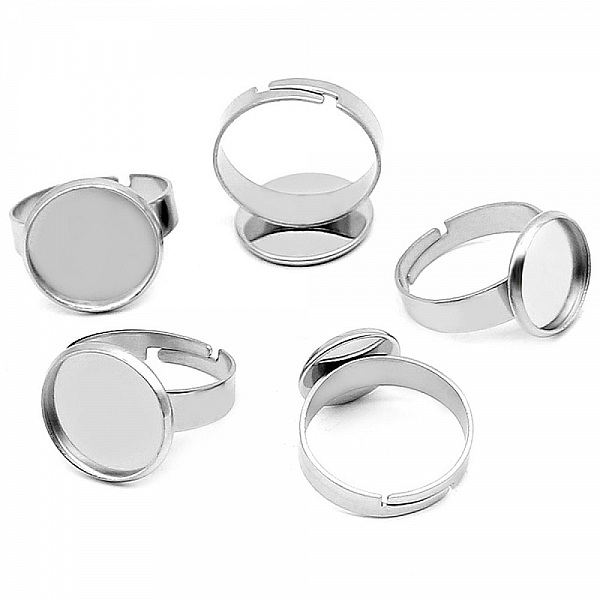 10 x 10 mm anillas cabuj&oacute;n Plata N&deg;04