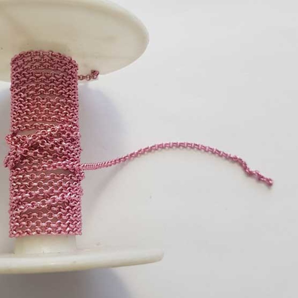 1.75 m&egrave;tre de chaine plate Rose N&deg;13 02 x 02 mm