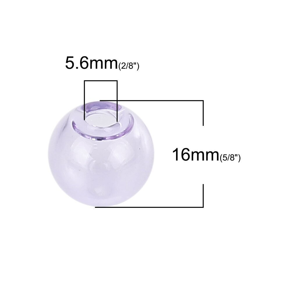 1 Bola de cristal redonda para rellenar Morado de 16 mm