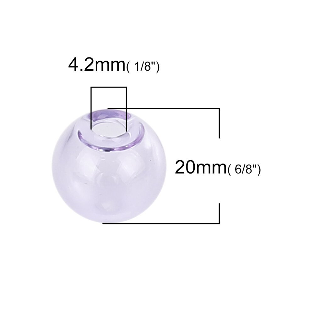 1 Bola de cristal redonda para rellenar 20mm Morado