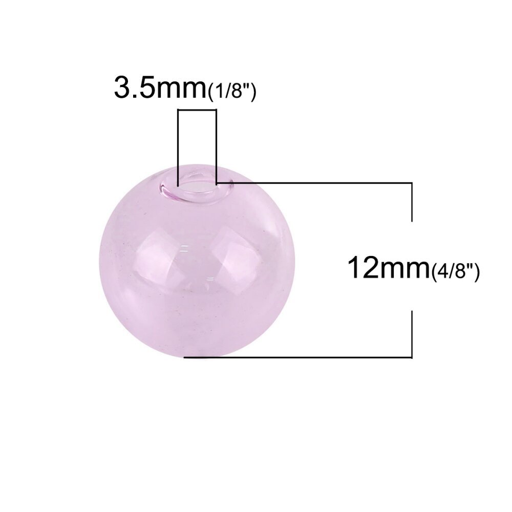 1 Bola de cristal redonda para rellenar 12mm Rosa