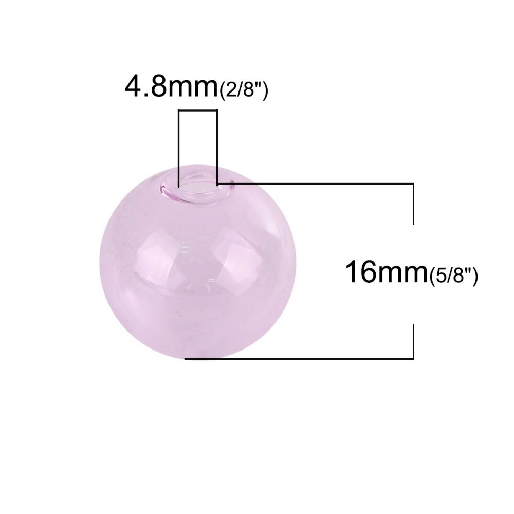 1 bola de cristal redonda de 16 mm Rosa para rellenar