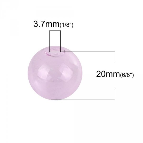 1 x Bola de cristal redonda rosa de 20 mm para rellenar