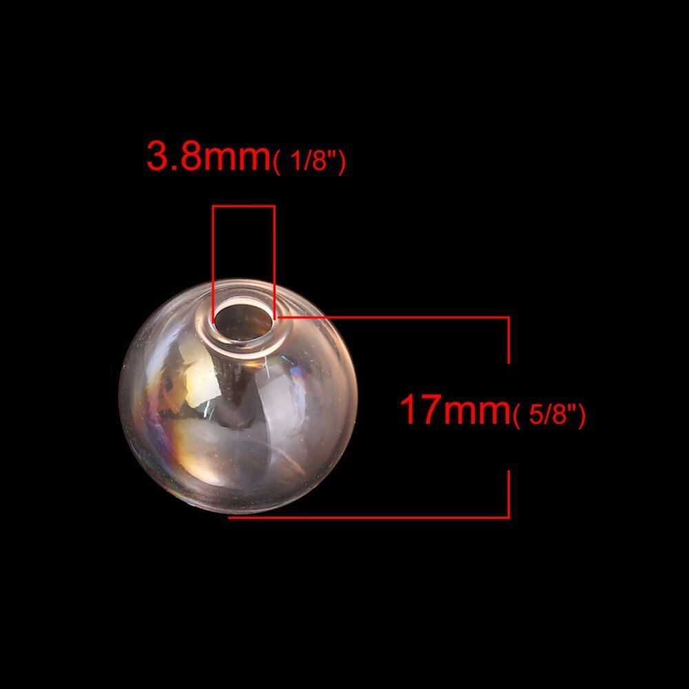 1 Bola de cristal redonda para rellenar 17mm AB Transparente