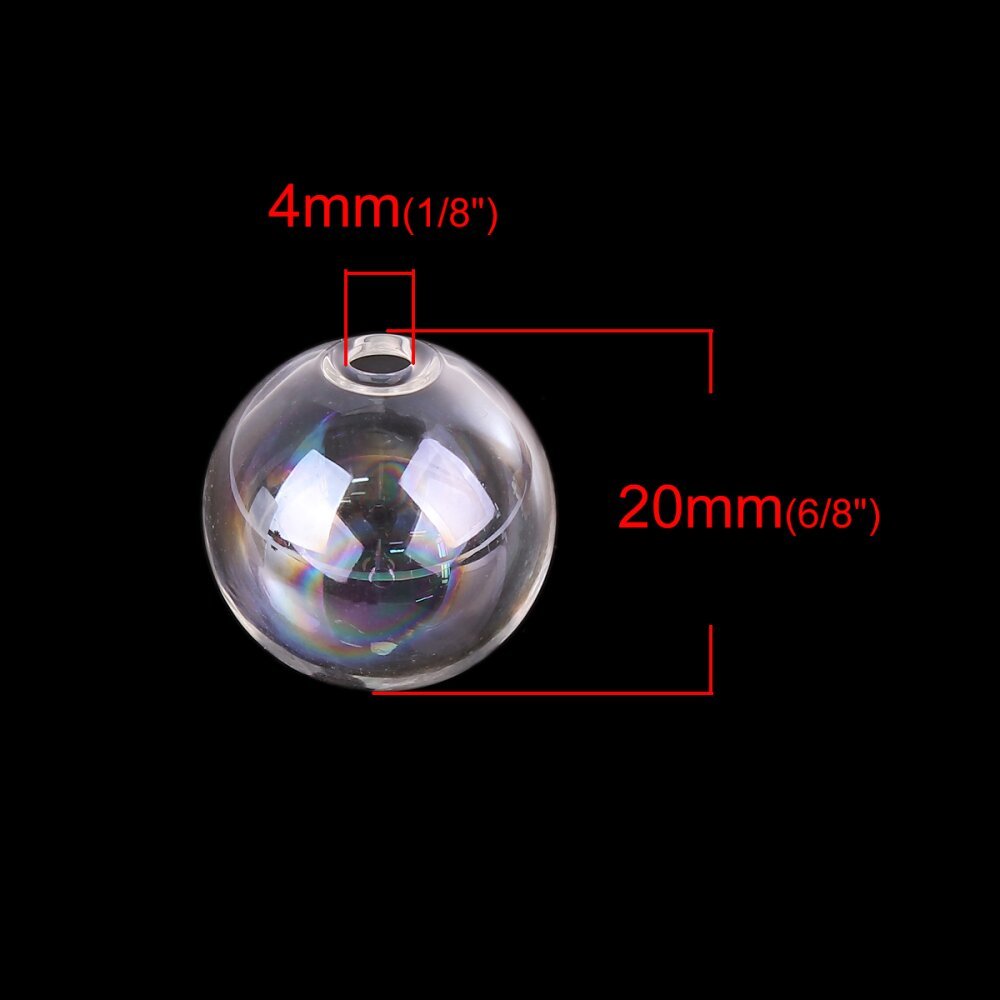 1 Bola de cristal redonda 20mm AB Transparente para rellenar