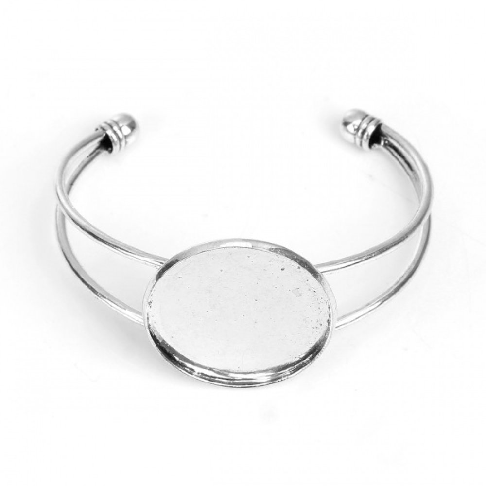 1 pulsera soporte cabujón + 1 cabujón de vidrio 30 mm N°01