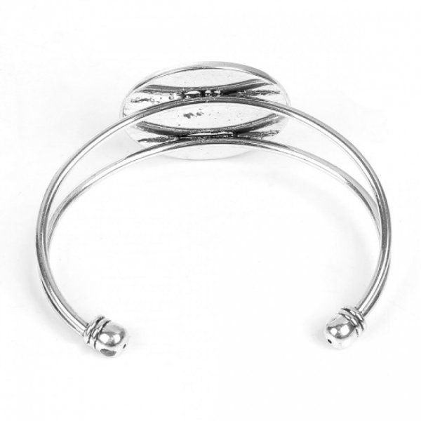 1 pulsera soporte cabuj&oacute;n + 1 cabuj&oacute;n de vidrio 30 mm N&deg;01