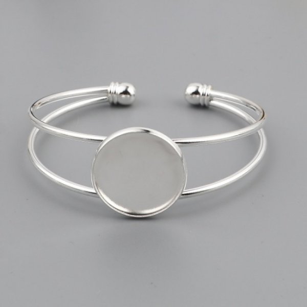 1 pulsera soporte cabuj&oacute;n + 1 cabuj&oacute;n de vidrio 20 mm N&deg;01