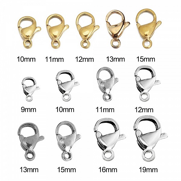 1 Cierre de mosquet&oacute;n de acero inoxidable 12 x 07 mm.