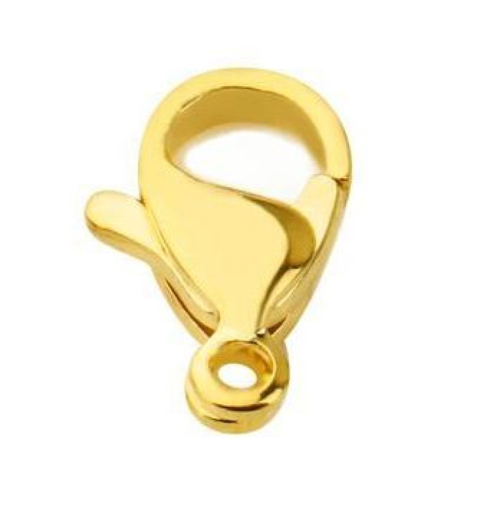 1 Cierre Mosquetón Acero Inoxidable 12 x 6 mm Oro