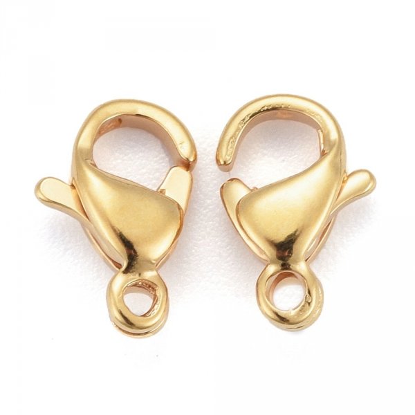 1 Cierre de acero inoxidable Chapado en oro de 24K Cierre de langosta 9 x 6 mm Oro