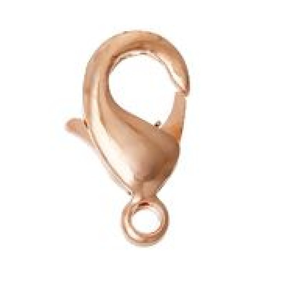 1 Cierre mosquetón 15 x 08 mm Oro Rosado