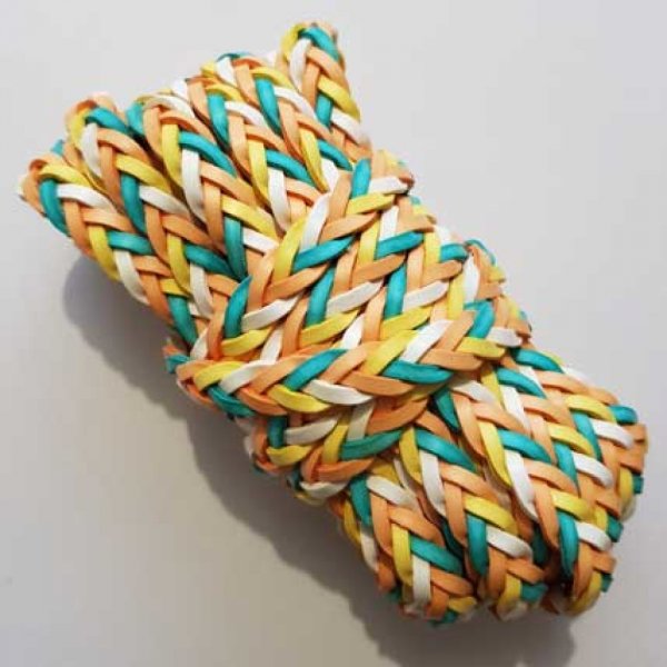 1 M&egrave;tre Lani&egrave;re cuir tress&eacute; 10 mm Multicolore N&deg;02