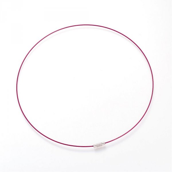1 collar hilo r&iacute;gido rojo p&uacute;rpura cierre a tornillo N&deg;01