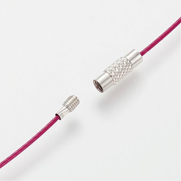 1 collar hilo r&iacute;gido rojo p&uacute;rpura cierre a tornillo N&deg;01