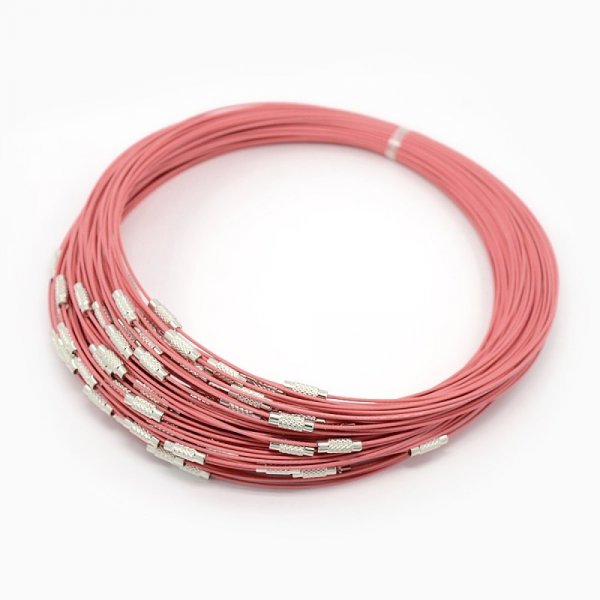 1 collar r&iacute;gido cableado rosa con cierre de rosca N&deg;01