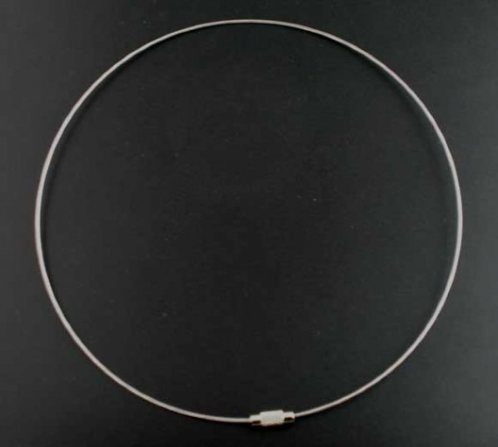 1 collar hilo rígido cableado cierre de rosca gris N°01