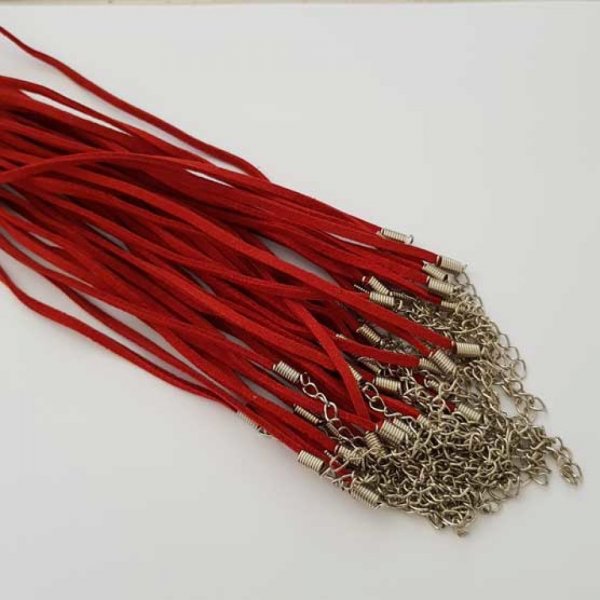 1 gargantilla de ante rojo de 51 cm con cierre de langosta