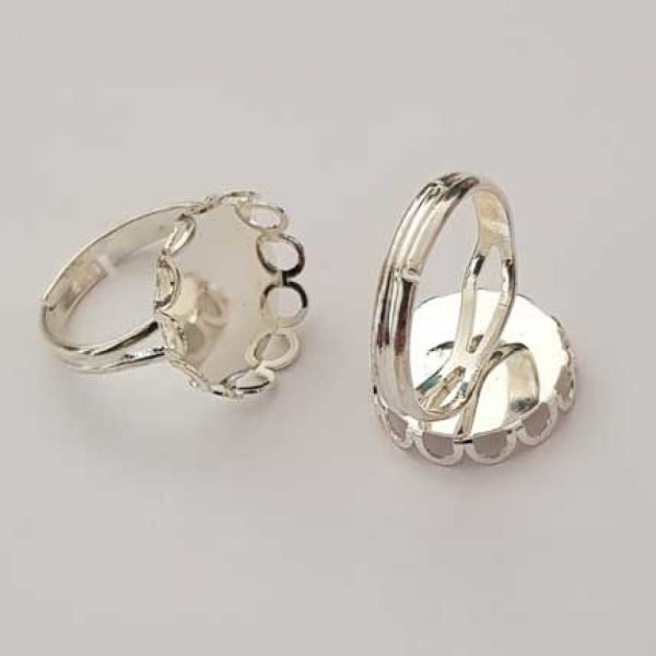 1 support bague cabochon de 15 mm Argent N&deg;21
