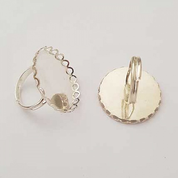 1 support bague cabochon de 25 mm Argent N&deg;21