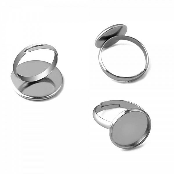1 support bague plateau de 18 mm Argent Vieilli N&deg;10