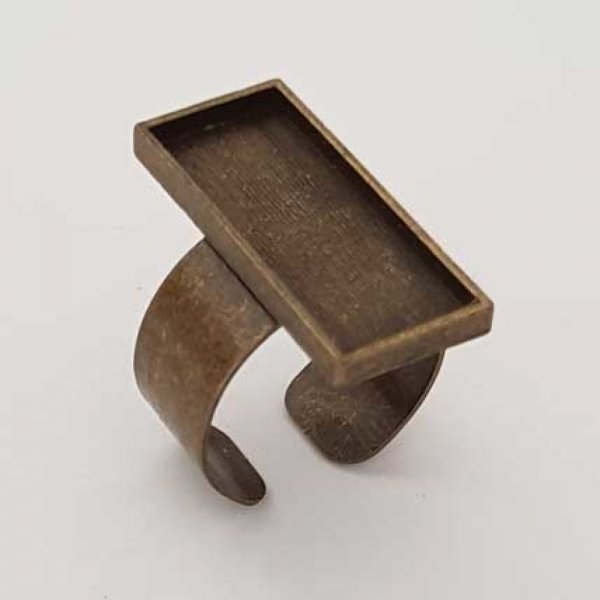1 support bague rectangle de 25.8 x 10.7 mm Bronze N&deg;01