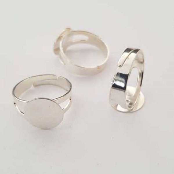 1 support bague ronde de 12 mm Argent N&deg;26