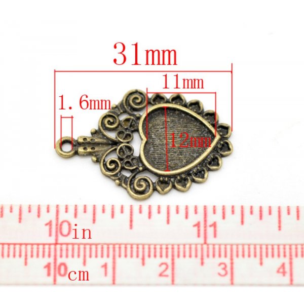 1 soporte cabuj&oacute;n Coraz&oacute;n N&deg;04 Bronce