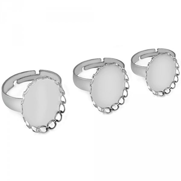 1 anilla soporte cabuj&oacute;n 13 x 18 mm Plata N&deg;08