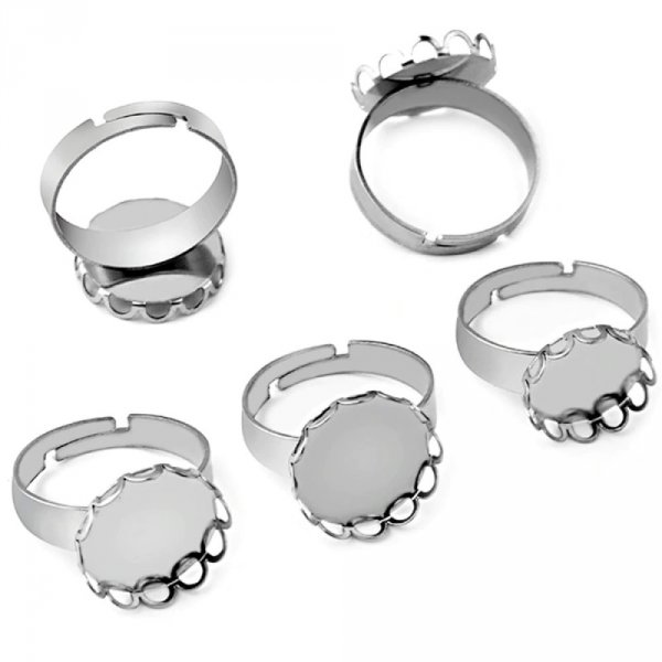 1 anilla soporte cabuj&oacute;n 14 mm Plata N&deg;07