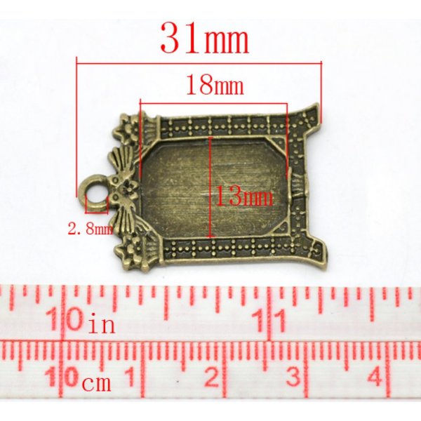 1 soporte rectangular para cabujones N&deg;02 Bronce