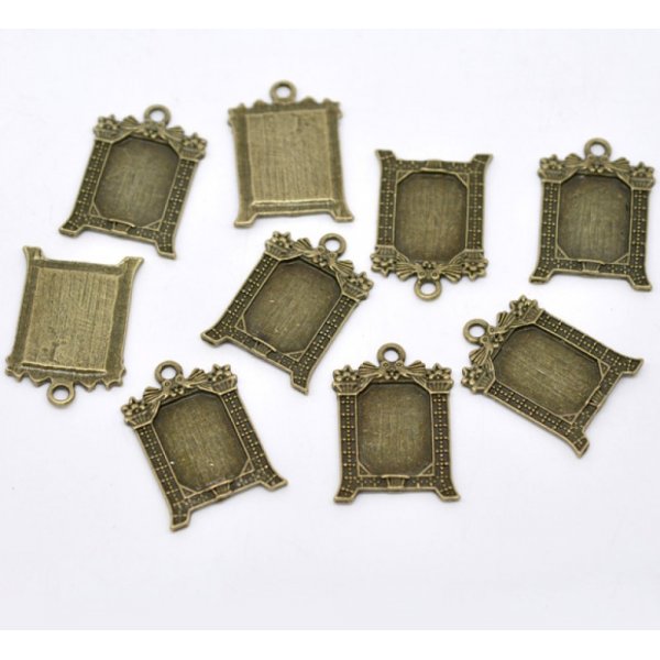 1 soporte rectangular para cabujones N&deg;02 Bronce