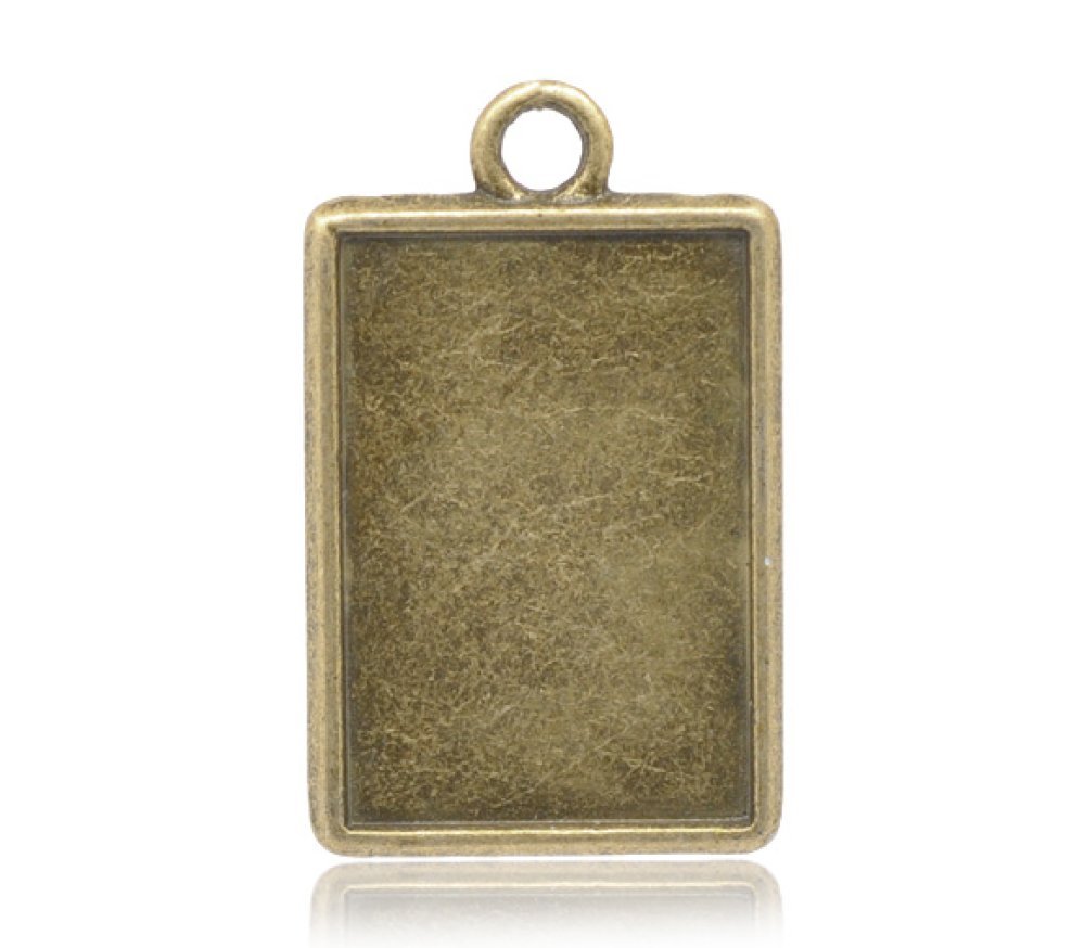 1 soporte rectangular para cabujones N°04 Bronce