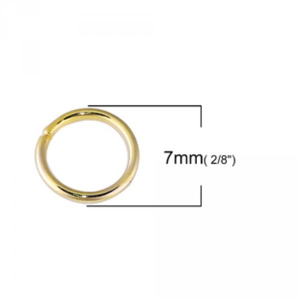 20 Anillos de uni&oacute;n abiertos 07 mm Oro