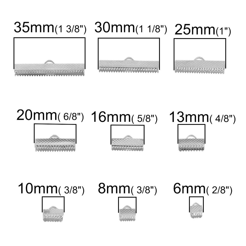 20 Cierres 25 x 8 mm Plata